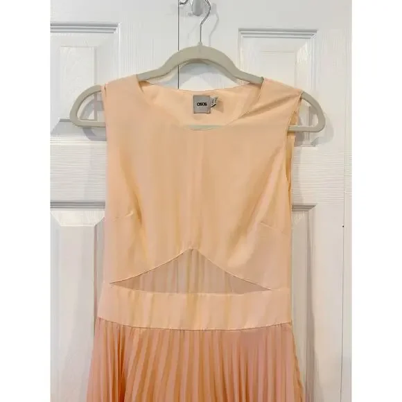 ASOS Pleaded Dress Peach Size 6 (US) - Picture 3 of 8